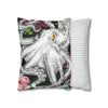 Octopus Kraken Tentacles Ink Floral Roses Art Spun Polyester Square Pillow Case Home Decor