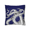 Octopus Kraken Tentacles Navy Blue Ink Art Spun Polyester Square Pillow Case Home Decor