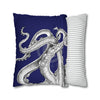 Octopus Kraken Tentacles Navy Blue Ink Art Spun Polyester Square Pillow Case Home Decor