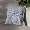 Octopus Kraken Tentacles Purple Ink Art Spun Polyester Square Pillow Case 14 × Home Decor