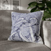 Octopus Kraken Tentacles Purple Ink Art Spun Polyester Square Pillow Case 20 × Home Decor