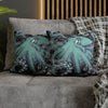 Octopus Kraken Tentacles Teal Black Map Ink Art Spun Polyester Square Pillow Case Home Decor