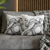 Octopus Kraken Tentacles White Ink Art Spun Polyester Square Pillow Case Home Decor