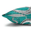 Octopus Kraken Tentacles White Teal Map Ink Art Spun Polyester Square Pillow Case Home Decor