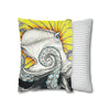 Octopus Kraken Yellow Ink Art Spun Polyester Square Pillow Case Home Decor