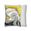 Octopus Kraken Yellow Ink Art Spun Polyester Square Pillow Case Home Decor