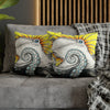 Octopus Kraken Yellow Ink Art Spun Polyester Square Pillow Case Home Decor