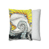 Octopus Kraken Yellow Ink Art Spun Polyester Square Pillow Case Home Decor