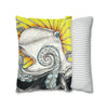 Octopus Kraken Yellow Ink Art Spun Polyester Square Pillow Case Home Decor