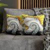 Octopus Kraken Yellow Ink Art Spun Polyester Square Pillow Case Home Decor