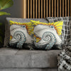 Octopus Kraken Yellow Ink Art Spun Polyester Square Pillow Case Home Decor