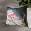 Octopus Nautilus Blue Yellow Stippling Black Ink Art Spun Polyester Square Pillow Case 14 × Home