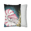 Octopus Nautilus Blue Yellow Stippling Black Ink Art Spun Polyester Square Pillow Case Home Decor