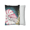 Octopus Nautilus Blue Yellow Stippling Black Ink Art Spun Polyester Square Pillow Case Home Decor