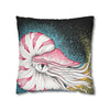 Octopus Nautilus Blue Yellow Stippling Black Ink Art Spun Polyester Square Pillow Case Home Decor