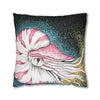 Octopus Nautilus Blue Yellow Stippling Black Ink Art Spun Polyester Square Pillow Case Home Decor