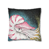 Octopus Nautilus Blue Yellow Stippling Black Ink Art Spun Polyester Square Pillow Case Home Decor