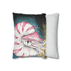 Octopus Nautilus Blue Yellow Stippling Black Ink Art Spun Polyester Square Pillow Case Home Decor