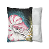 Octopus Nautilus Blue Yellow Stippling Black Ink Art Spun Polyester Square Pillow Case Home Decor