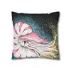 Octopus Nautilus Blue Yellow Stippling Black Ink Art Spun Polyester Square Pillow Case Home Decor