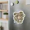 Octopus Olive Green Cute Watercolor Art Die-Cut Magnets Home Decor