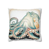 Octopus Pale Green Vintage Ink Art Spun Polyester Square Pillow Case 16 × Home Decor