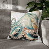 Octopus Pale Green Vintage Ink Art Spun Polyester Square Pillow Case Home Decor