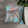 Octopus Pink On Blue Teal Dance Art Spun Polyester Square Pillow Case 14 × Home Decor