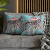 Octopus Pink On Blue Teal Dance Art Spun Polyester Square Pillow Case Home Decor