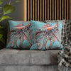 Octopus Pink On Blue Teal Dance Art Spun Polyester Square Pillow Case Home Decor