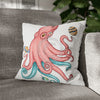 Octopus Pink Teal Planets Art Ii Spun Polyester Square Pillow Case 16 × Home Decor
