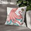 Octopus Pink Teal Planets Art Ii Spun Polyester Square Pillow Case 18 × Home Decor