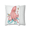 Octopus Pink Teal Planets Art Ii Spun Polyester Square Pillow Case Home Decor