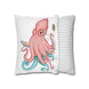 Octopus Pink Teal Planets Art Ii Spun Polyester Square Pillow Case Home Decor