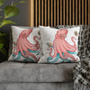 Octopus Pink Teal Planets Art Ii Spun Polyester Square Pillow Case Home Decor