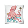Octopus Pink Teal Planets Art Ii Spun Polyester Square Pillow Case Home Decor