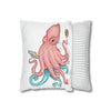 Octopus Pink Teal Planets Art Ii Spun Polyester Square Pillow Case Home Decor