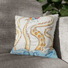 Octopus Playing Beach Ball Ink Art Spun Polyester Square Pillow Case 14 × Home Decor