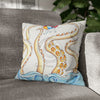 Octopus Playing Beach Ball Ink Art Spun Polyester Square Pillow Case 16 × Home Decor