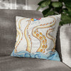 Octopus Playing Beach Ball Ink Art Spun Polyester Square Pillow Case 18 × Home Decor