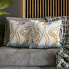 Octopus Playing Beach Ball Ink Art Spun Polyester Square Pillow Case Home Decor