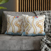 Octopus Playing Beach Ball Ink Art Spun Polyester Square Pillow Case Home Decor