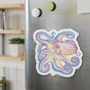 Octopus Purple Blue Rainbow Ink Art Die-Cut Magnets Home Decor
