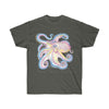Octopus Purple Blue Tentacles Ink Art Dark Unisex Ultra Cotton Tee Charcoal / S T-Shirt