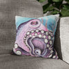 Octopus Purple Blue Watercolor Art Spun Polyester Square Pillow Case 14 × Home Decor