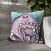 Octopus Purple Blue Watercolor Art Spun Polyester Square Pillow Case 16 × Home Decor