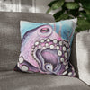 Octopus Purple Blue Watercolor Art Spun Polyester Square Pillow Case 18 × Home Decor
