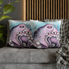 Octopus Purple Blue Watercolor Art Spun Polyester Square Pillow Case Home Decor