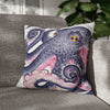 Octopus Purple Pink Watercolor Ink Art Spun Polyester Square Pillow Case 18 × Home Decor