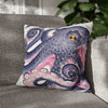 Octopus Purple Pink Watercolor Ink Art Spun Polyester Square Pillow Case 18 × Home Decor